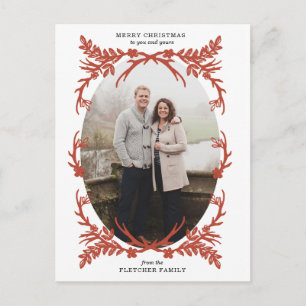 Rustic Antlers Christmas Photo Card