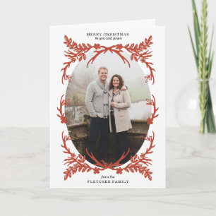 Rustic Antlers Christmas Photo Card