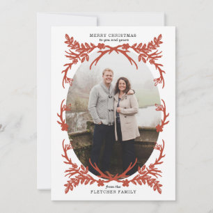 Rustic Antlers Christmas Photo Card