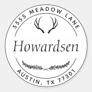 Rustic Antlers Classic Round Sticker