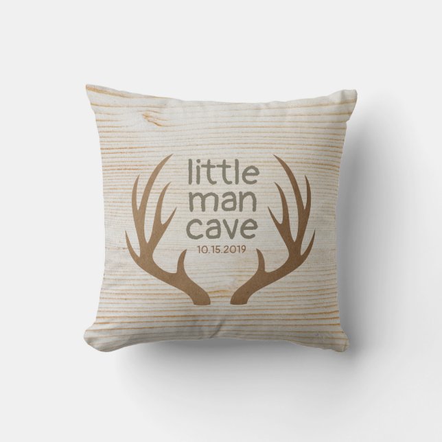 Rustic Antlers Little Man Cave Nursery Cushion (Front)
