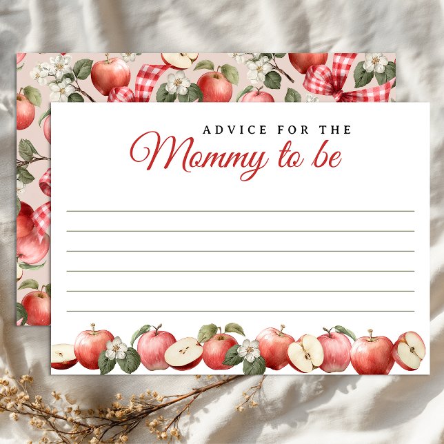 Rustic Apple Baby Shower Advice Cards for Mummy  (Mommy to be card)