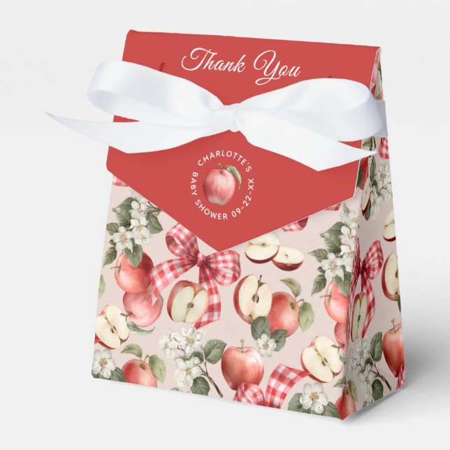 Rustic Apple Baby Shower Favour Bags Favour Box (Front Side)