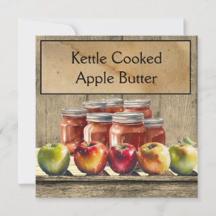 Rustic Apple Butter Kettle Cooked Holiday Card