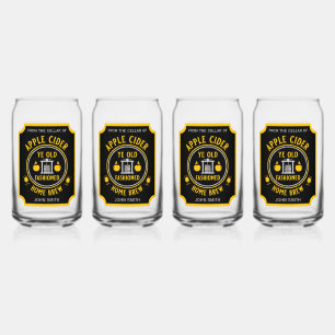Rustic Apple Cider Personalised  Can Glass