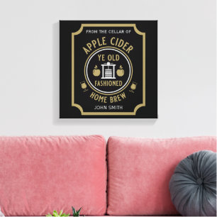 Rustic Apple Cider Personalised Drinks Canvas Print