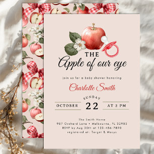 Rustic Apple of Our Eye Baby Shower Invitation