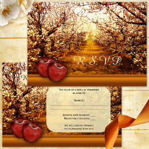 Rustic Apple Orchard Wedding RSVP Invitation