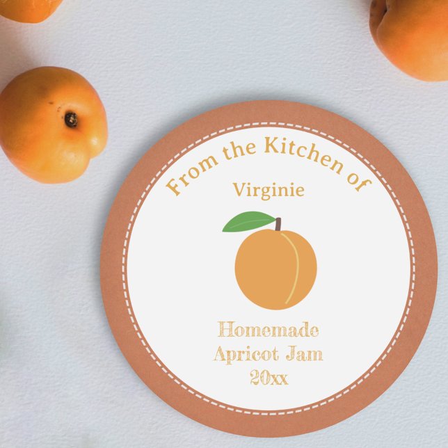 Rustic Apricot Jam Label Sticker (Rustic Apricot Jam Label Sticker)