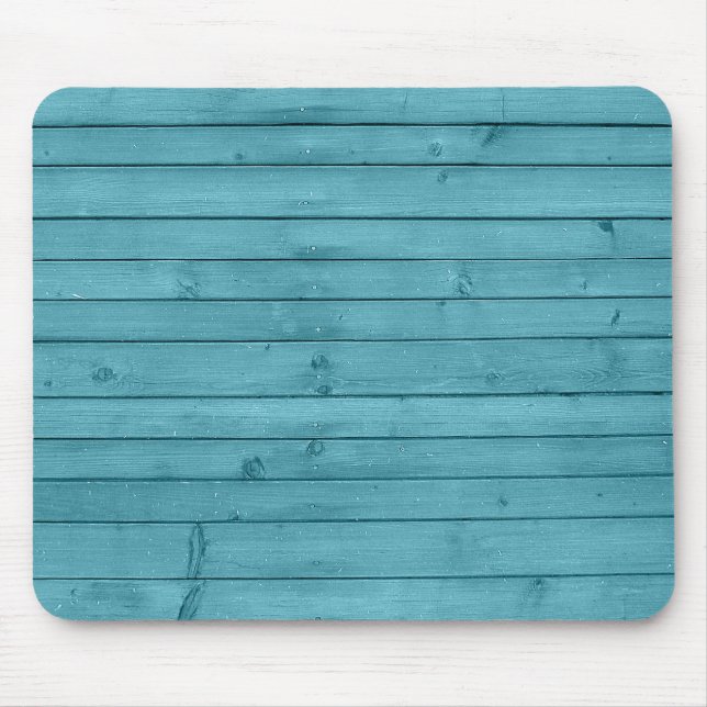 Rustic Aqua Blue Teal Wood Mouse Mat (Front)