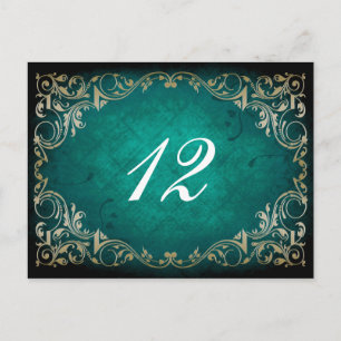 rustic aqua regal wedding table seating card