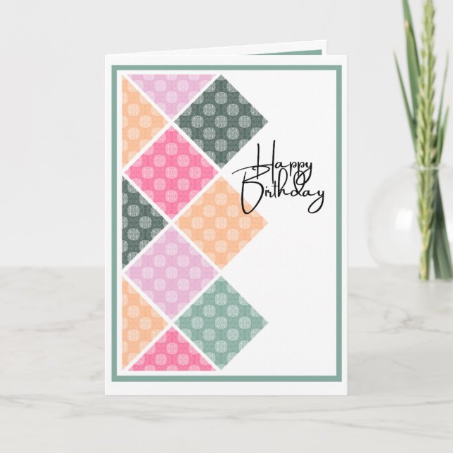 Rustic Arabesque Birthday in Pastels Card (Front)