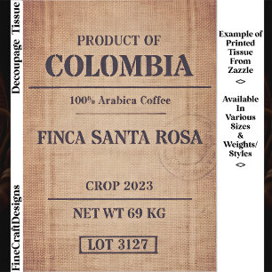 Rustic Arabica Coffee Packaging FC8 Decoupage Tissue Paper