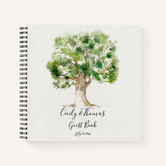 Rustic Arboretum Oak Tree Monogram Guest Book