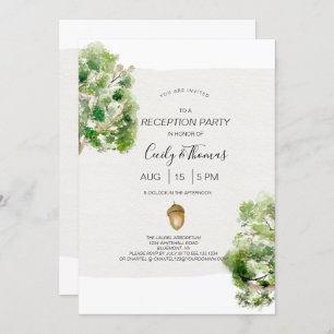 Rustic Arboretum Oak Tree Reception Only Wedding   Invitation