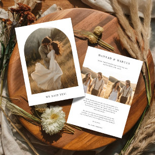 Rustic Arch Photo Elopement We Said Yes Wedding Announcement