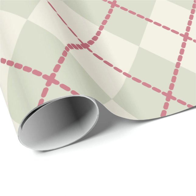 Rustic Argyle Christmas Wrapping Paper (Roll Corner)
