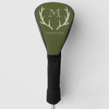 Rustic Army Green Antler Custom Groomsmen Gift