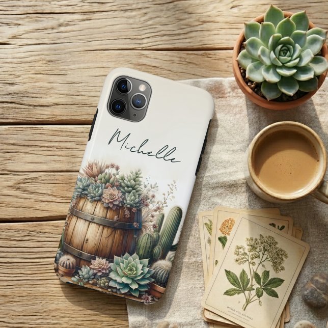 Rustic Arrangement Of Succulents & Cacti Case-Mate iPhone Case (Creator Uploaded)