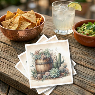Rustic Arrangement Of Succulents & Cacti  Napkin