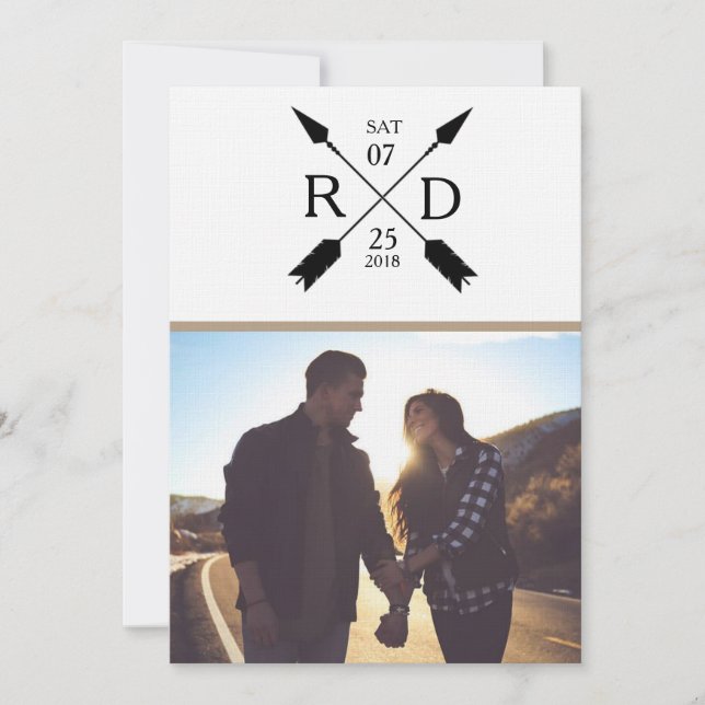 Rustic Arrow | Save the Date | Photo Wedding (Front)