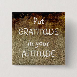 Rustic Art GRATITUDE Positive Affirmation Button