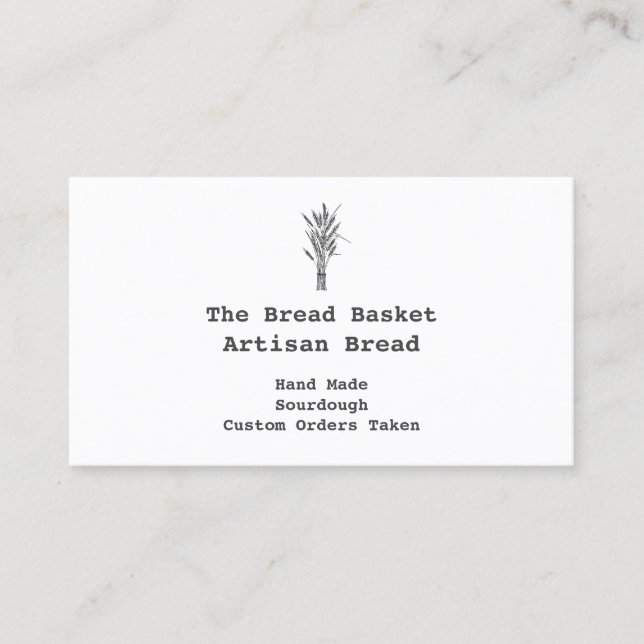 Rustic Artisan  Bakery | Bundle of Wheat  Business Card (Front)