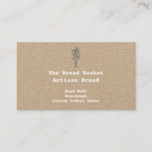 Rustic Artisan  Bakery   Bundle of Wheat Kraft Business Card