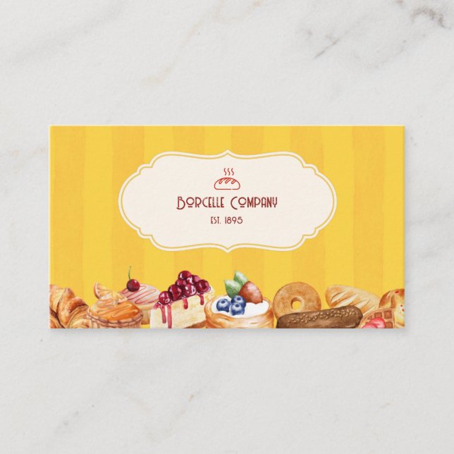 Rustic Artisan Bakery | Vintage Business Card (Front)