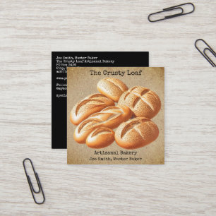 Rustic Artisanal Bakery Square Business Card