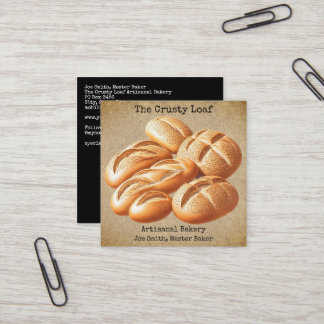 Rustic Artisanal Bakery Square Business Card