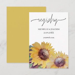 Rustic Artistic Sunflower Watercolor Art Enclosure Card