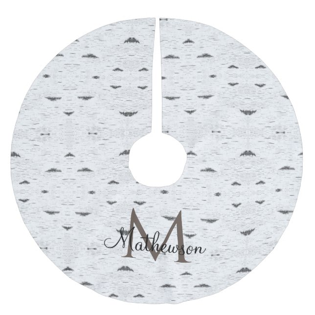 Rustic Asp Rustic Aspen Bark Christmas tree Skirts (Front)