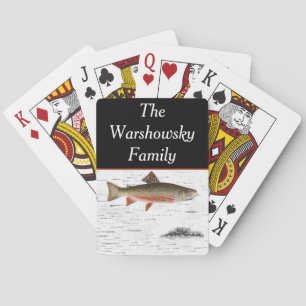 Rustic Aspen Bark Trout  Fisherman Lake House  Playing Cards