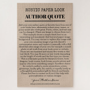 Rustic Author Quote Jigsaw Puzzle