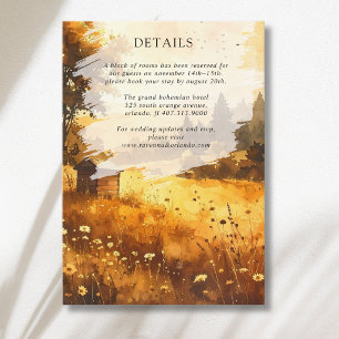 Rustic Autumn Barn Meadow Wedding Details Enclosure Card