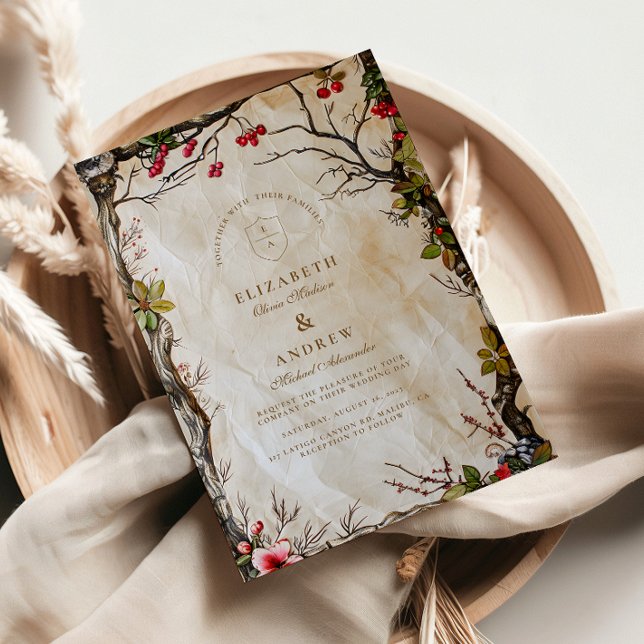 Rustic Autumn Berry Wedding Invitation (Creator Uploaded)