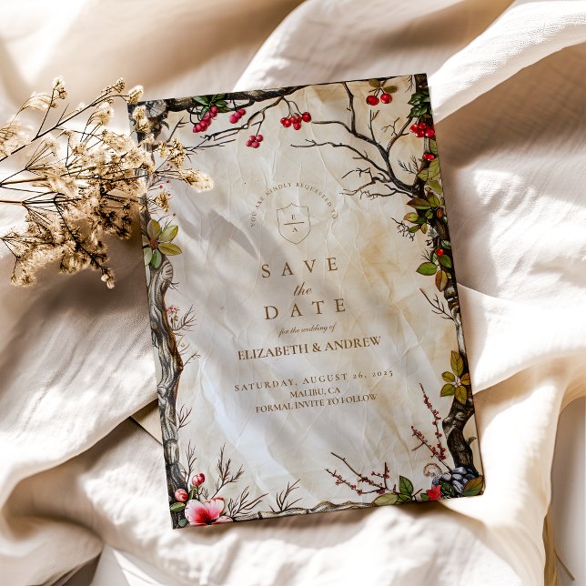 Rustic Autumn Berry Wedding Save The Date (Creator Uploaded)