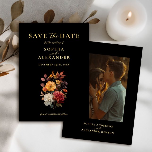 Rustic Autumn Bloom Save the Date Invitation (Creator Uploaded)