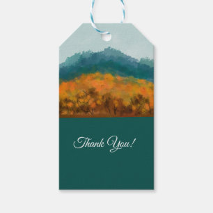 *Rustic Autumn Blooms Watercolor Cream Background Gift Tags