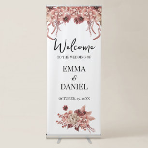 Rustic Autumn Blooms Watercolor Retractable Banner