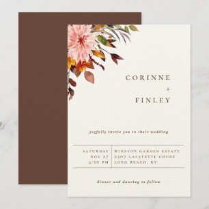 Rustic Autumn Bouquet Wedding Announcement