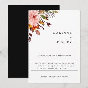 Rustic Autumn Bouquet Wedding Announcement