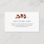 Rustic Autumn Branch Enclosure Card<br><div class="desc">Use this space to custom create any insert card for your invitation such as a gift registry,  wishing well,  honeymoon fund,  books for baby,  display shower,  etc. Featuring autumn red leaves on a single branch.</div>
