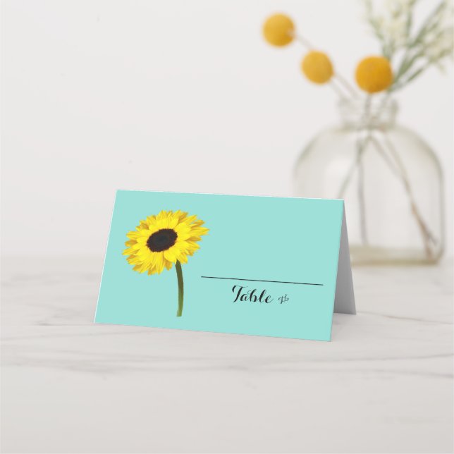 Rustic Autumn Bride Sunflower Shower Party Escort Place Card (Front)