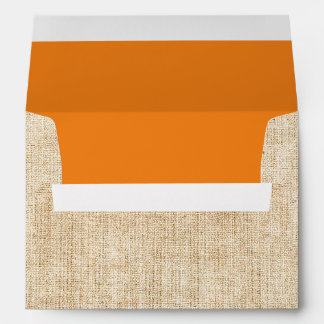 Rustic Autumn Burlap and Orange Envelope