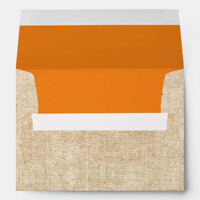 Rustic Autumn Burlap and Orange Envelope (Back (Bottom))