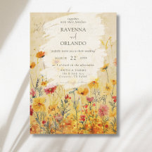 Rustic Autumn Colourful Wildflower Meadow Wedding