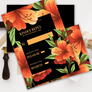 Rustic Autumn Dark Moody Orange Floral Wedding