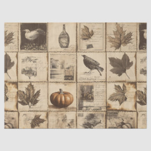 Rustic Autumn Ephemera Collage   Warm Earthy (2) Tissue Paper